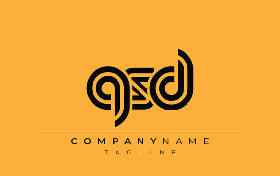 QSD Creative Unique Modern Letter Logo Design. Stylized logo featuring a unique letter design, presenting abstract minimalist aesthetics and modern appeal.