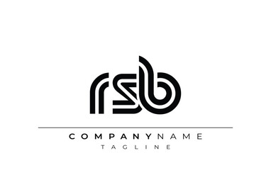RSB Creative Unique Modern Letter Logo Design. Stylized logo featuring a unique letter design, presenting abstract minimalist aesthetics and modern appeal.