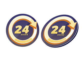 24 hour icons and symbols, for tv shows, advertising graphics