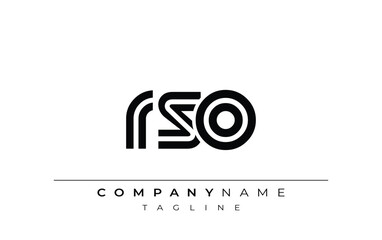 RSO Creative Unique Modern Letter Logo Design. Stylized logo featuring a unique letter design, presenting abstract minimalist aesthetics and modern appeal.