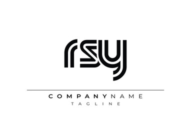 RSY Creative Unique Modern Letter Logo Design. Stylized logo featuring a unique letter design, presenting abstract minimalist aesthetics and modern appeal.