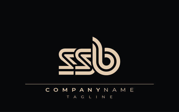 SSB Creative Unique Modern Letter Logo Design. Stylized logo featuring a unique letter design, presenting abstract minimalist aesthetics and modern appeal.