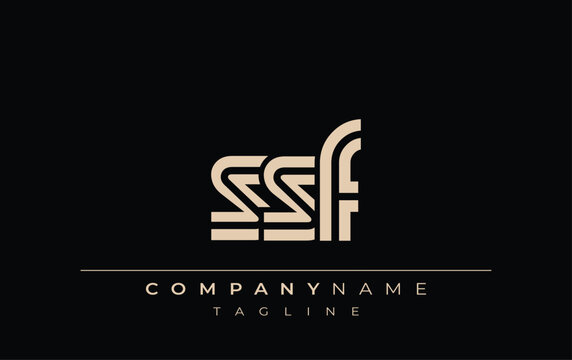 SSF Creative Unique Modern Letter Logo Design. Stylized logo featuring a unique letter design, presenting abstract minimalist aesthetics and modern appeal.