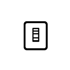 Minimalist Square Icon with Horizontal Lines, Simple Graphic Design, Flat Vector Symbol.