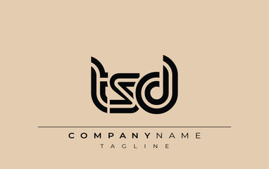 TSD Creative Unique Modern Letter Logo Design. Stylized logo featuring a unique letter design, presenting abstract minimalist aesthetics and modern appeal.