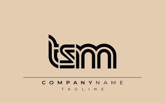 TSM Creative Unique Modern Letter Logo Design. Stylized logo featuring a unique letter design, presenting abstract minimalist aesthetics and modern appeal.