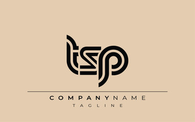 TSP Creative Unique Modern Letter Logo Design. Stylized logo featuring a unique letter design, presenting abstract minimalist aesthetics and modern appeal.