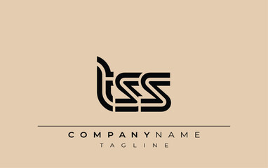 TSS Creative Unique Modern Letter Logo Design. Stylized logo featuring a unique letter design, presenting abstract minimalist aesthetics and modern appeal.