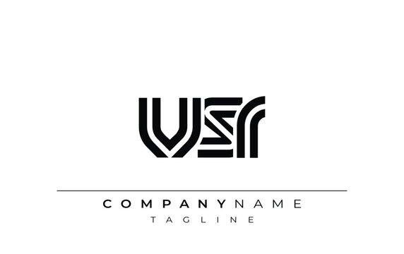 VSR Creative Unique Modern Letter Logo Design. Stylized logo featuring a unique letter design, presenting abstract minimalist aesthetics and modern appeal.