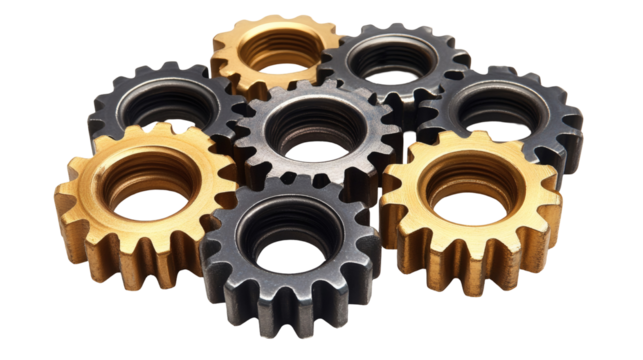 Interlocking gears technology concept