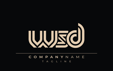 WSD Creative Unique Modern Letter Logo Design. Stylized logo featuring a unique letter design, presenting abstract minimalist aesthetics and modern appeal.