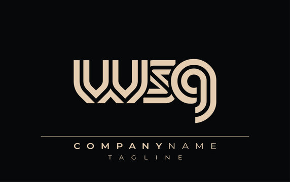WSG Creative Unique Modern Letter Logo Design. Stylized logo featuring a unique letter design, presenting abstract minimalist aesthetics and modern appeal.