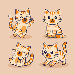 illustration of a cat with a cute expression