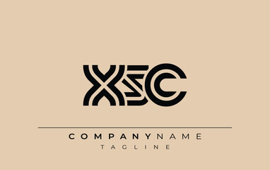 XSC Creative Unique Modern Letter Logo Design. Stylized logo featuring a unique letter design, presenting abstract minimalist aesthetics and modern appeal.