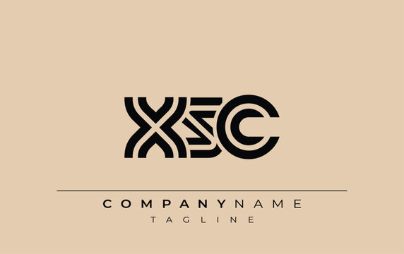 XSC Creative Unique Modern Letter Logo Design. Stylized logo featuring a unique letter design, presenting abstract minimalist aesthetics and modern appeal.