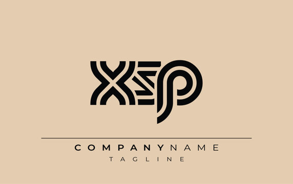 XSP Creative Unique Modern Letter Logo Design. Stylized logo featuring a unique letter design, presenting abstract minimalist aesthetics and modern appeal.