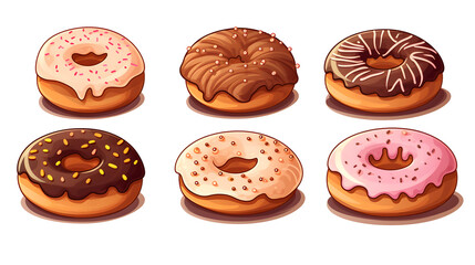 Cafe Donuts and Coffee Cartoon Vector Illustration for Coffee Shop Marketing Materials