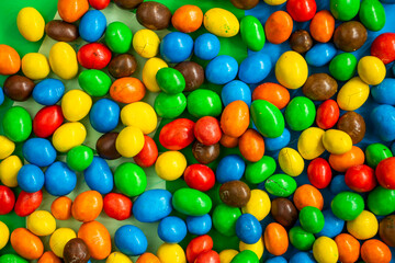 colorful candies high angle view