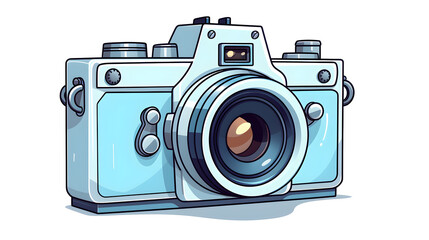 Professional camera cartoon vector illustration on white background for designs