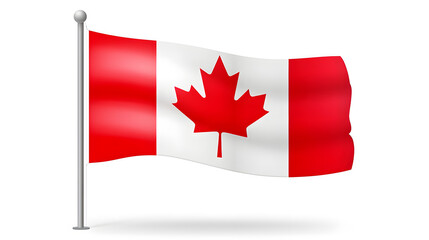 Professional Canada Flag Template Design Cartoon Vector Illustration for Projects