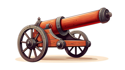 Cannon Cartoon Vector Illustration Isolated on White Background for Creative Projects