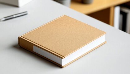 Beige book on a table