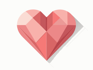 Abstract Pink Geometric Heart Shape Design Illustration