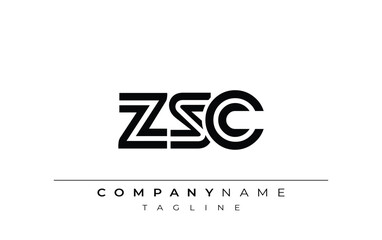 ZSC Creative Unique Modern Letter Logo Design. Stylized logo featuring a unique letter design, presenting abstract minimalist aesthetics and modern appeal.