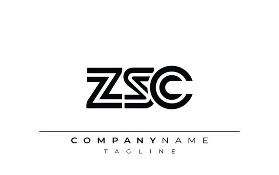 ZSC Creative Unique Modern Letter Logo Design. Stylized logo featuring a unique letter design, presenting abstract minimalist aesthetics and modern appeal.