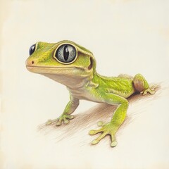 juvenile of green gecko image vector art work 