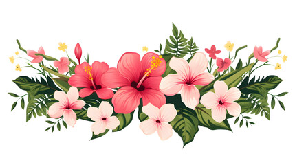 Exquisite Tropical Roses and Flowers Card Design with Branches for Invitations and Greetings