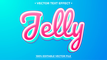 Editable text effect Jelly 3d Cartoon template style