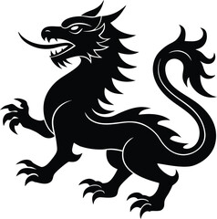 Obraz premium black and white dragon