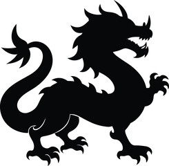 black dragon silhouette vector