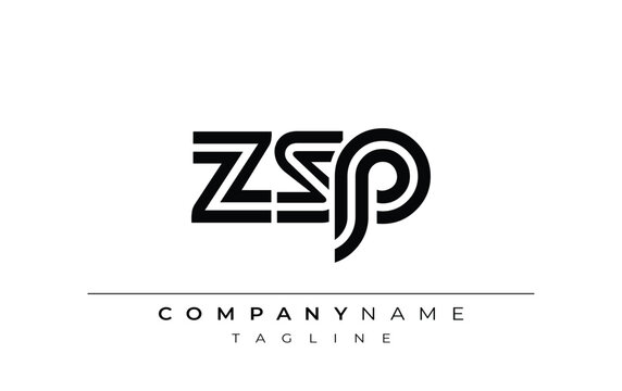 ZSP Creative Unique Modern Letter Logo Design. Stylized logo featuring a unique letter design, presenting abstract minimalist aesthetics and modern appeal.