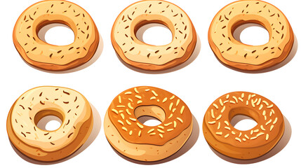Whimsical Cartoon Bagels Vector Illustration for Food Businesses and Breakfast Menus