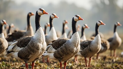 Obraz premium Depiction of Pilgrim Goose Heritage