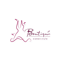 elegant women's fashion logo, clothing, boutique, convection, tailor, garment, business, apparel, fashion designer