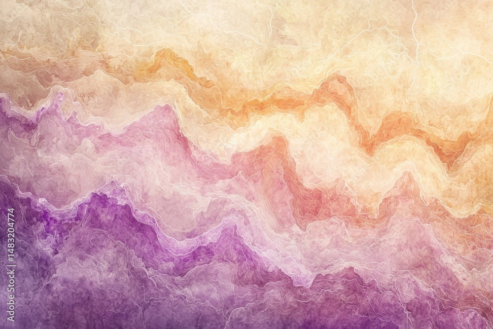 Wall mural abstract flowing patterns with warm colors and soft textures