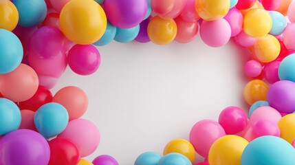 Colorful balloons frame a blank space (2)