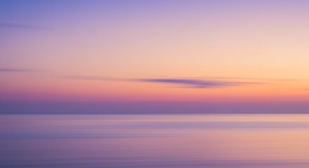 Fototapeta premium Serene Sunset Seascape Calm Ocean and Pastel Sky at Dawn or Dusk