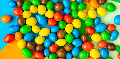 colorful candies high angle view