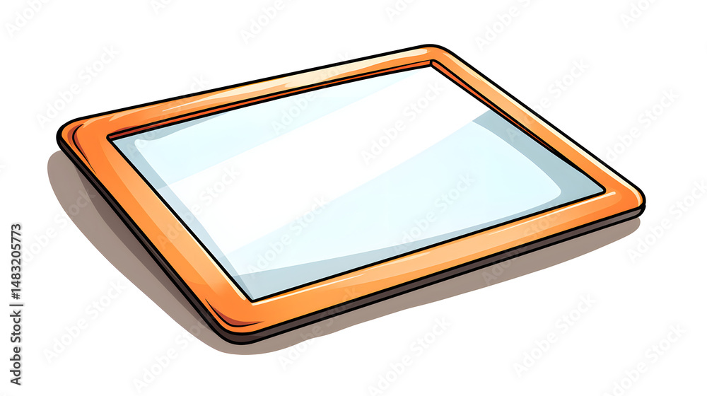 Wall mural professional cartoon computer tablet vector illustration for graphic design projects