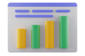 3D bar chart with yellow and green bars and blue header lines.