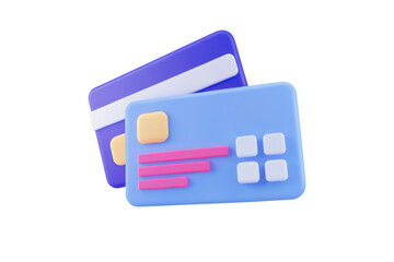 Two colorful, stylized credit cards with geometric shapes and minimalist design.