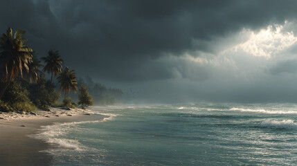 tropical storm over sea