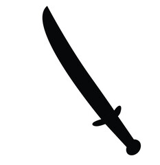 Cute cartoon hand drawn vector sword silhouette.