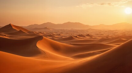 Fototapeta premium Wavy dune formations in warm light with artistic surface design