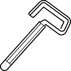 Allen key hex wrench outline vector drawing