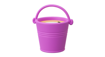 Isolated Purple Bucket Filled with Sand for Playtime